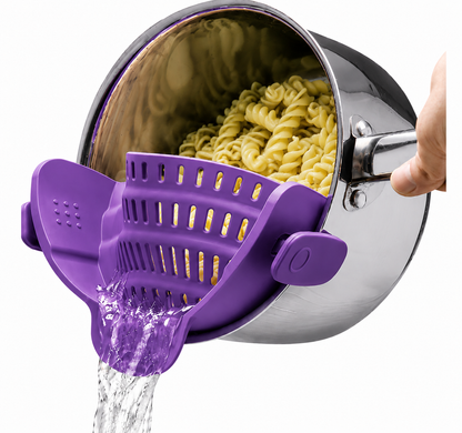 Silicone Sink Strainer Clip – Heat Resistant Pasta Drainer for Pots & Pans