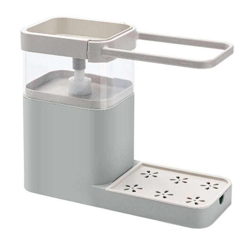 Nordic 2-in-1 Soap Dispenser & Sponge Holder – Compact Kitchen Sink Organizer