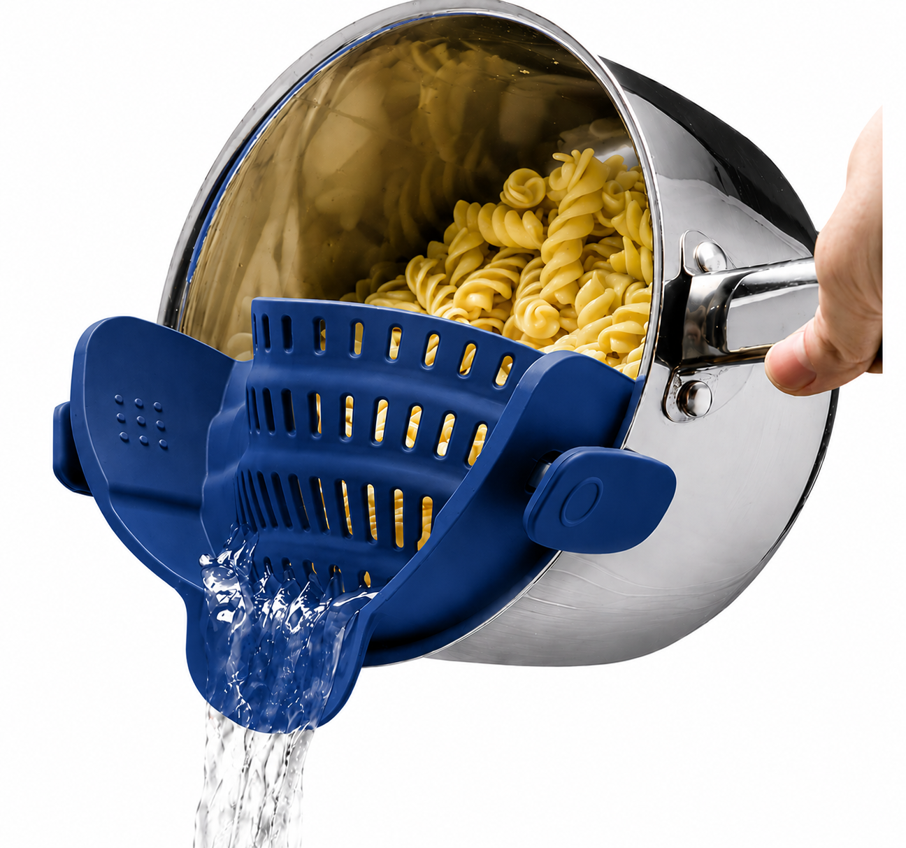 Silicone Sink Strainer Clip – Heat Resistant Pasta Drainer for Pots & Pans