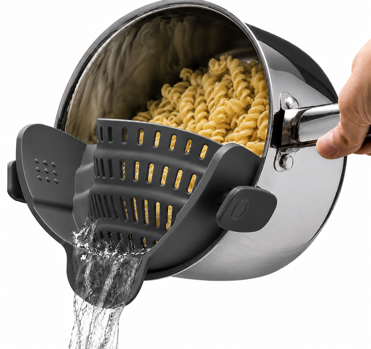 Silicone Sink Strainer Clip – Heat Resistant Pasta Drainer for Pots & Pans