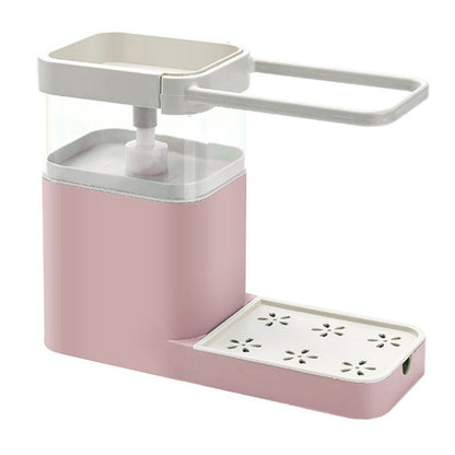 Nordic 2-in-1 Soap Dispenser & Sponge Holder – Compact Kitchen Sink Organizer