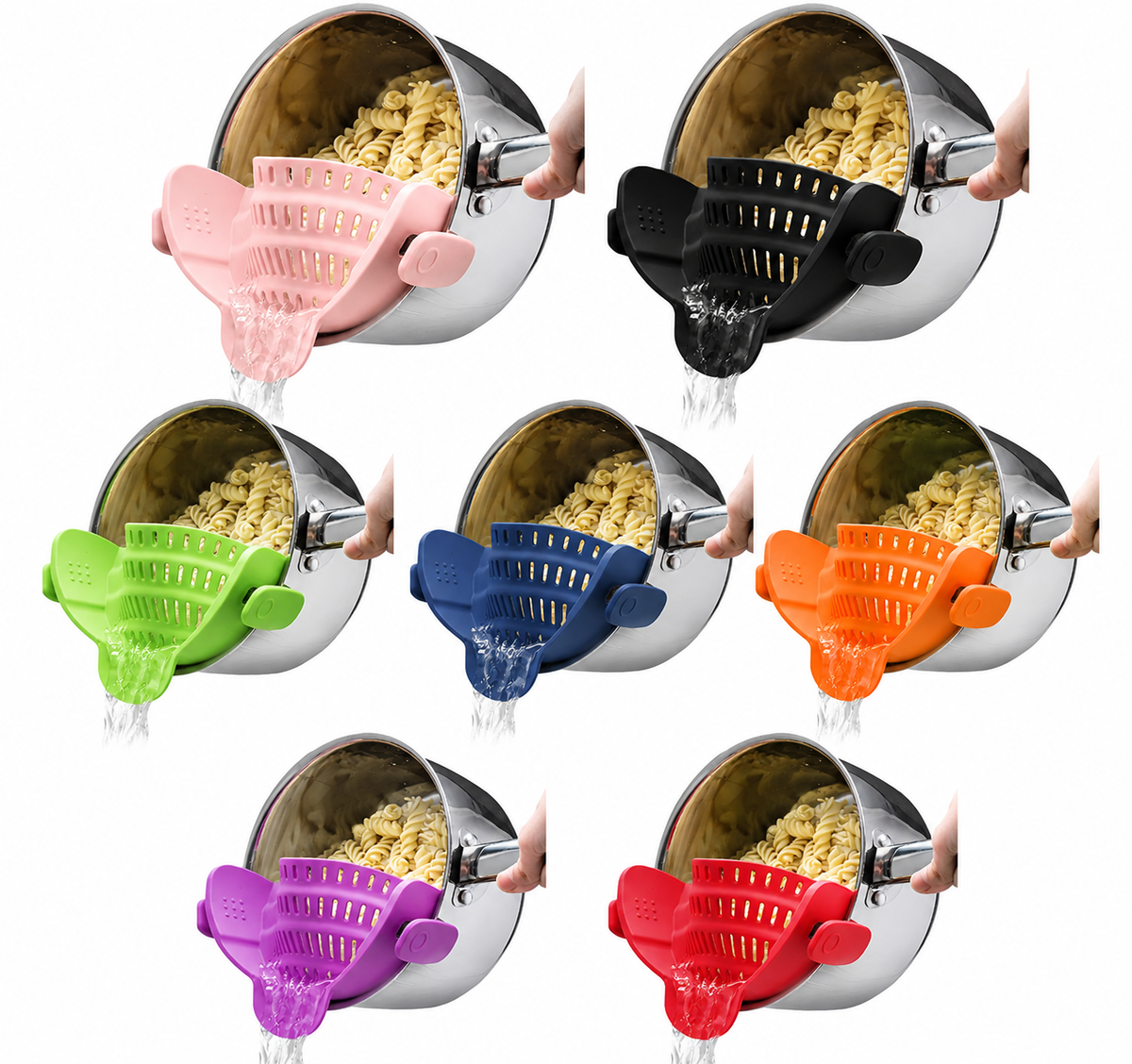 Silicone Sink Strainer Clip – Heat Resistant Pasta Drainer for Pots & Pans