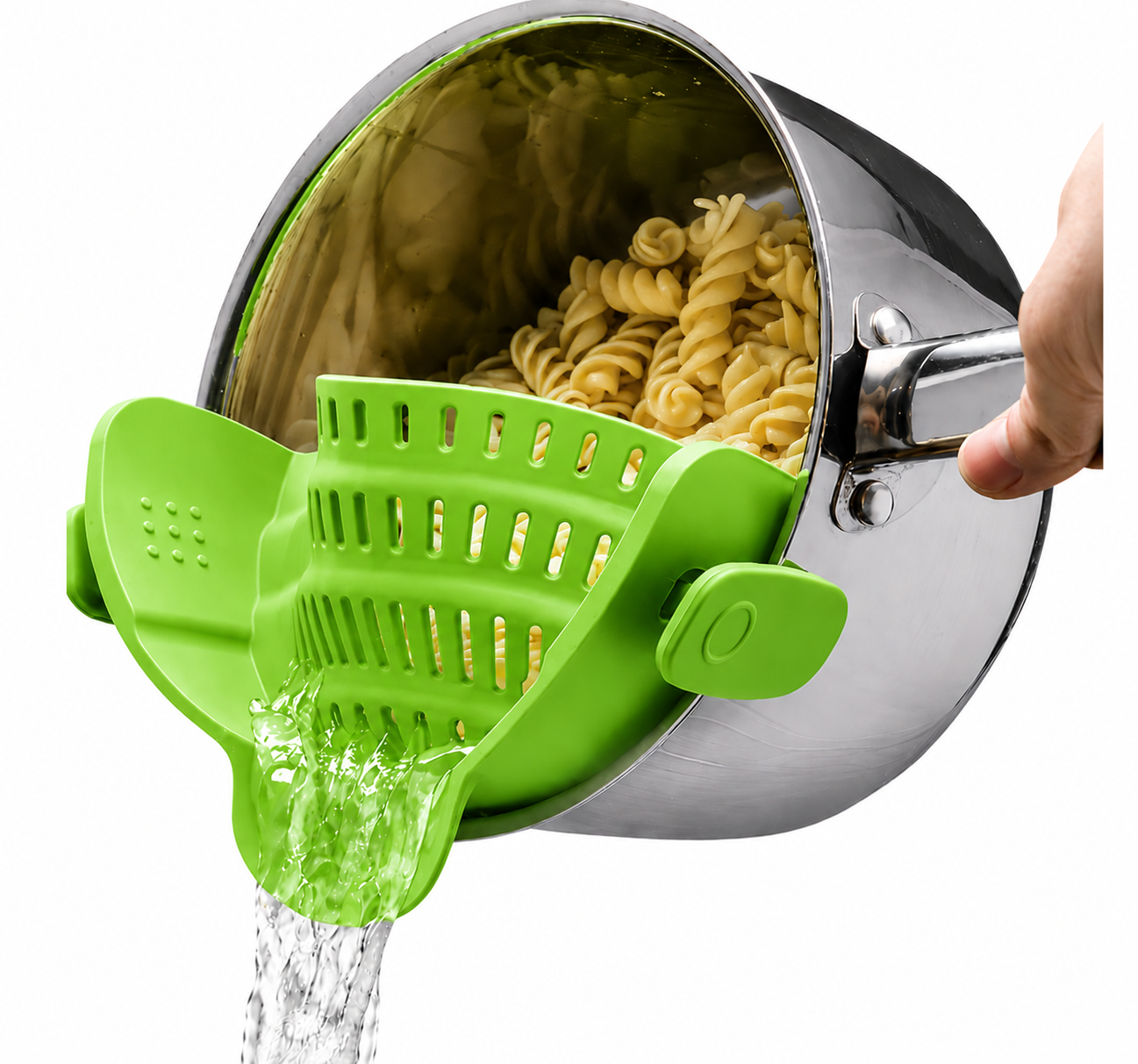 Silicone Sink Strainer Clip – Heat Resistant Pasta Drainer for Pots & Pans
