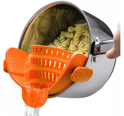 Silicone Sink Strainer Clip – Heat Resistant Pasta Drainer for Pots & Pans
