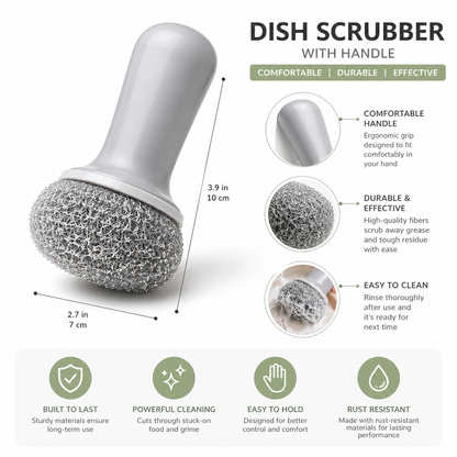 Heavy-Duty Spiral Dish Scrubber Brush – Burnt-On Grease Remover