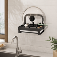 Kitchen Countertop Spatula and Pot Cover Storage Rack