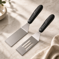 2 Pack Mini Spatula Stainless Steel Small Spatula For Kitchen Metal Spatula For Cooking Brownie Cookie Lasagna Pie Server Spatula Cake & Pancakes Serving