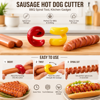Sausage Hot Dog Cutter, BBQ Spiral Tool, Kitchen Gadget