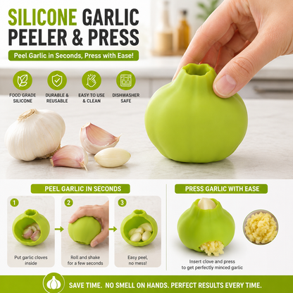 Silicone Garlic Peeler and Press Kitchen Gadget