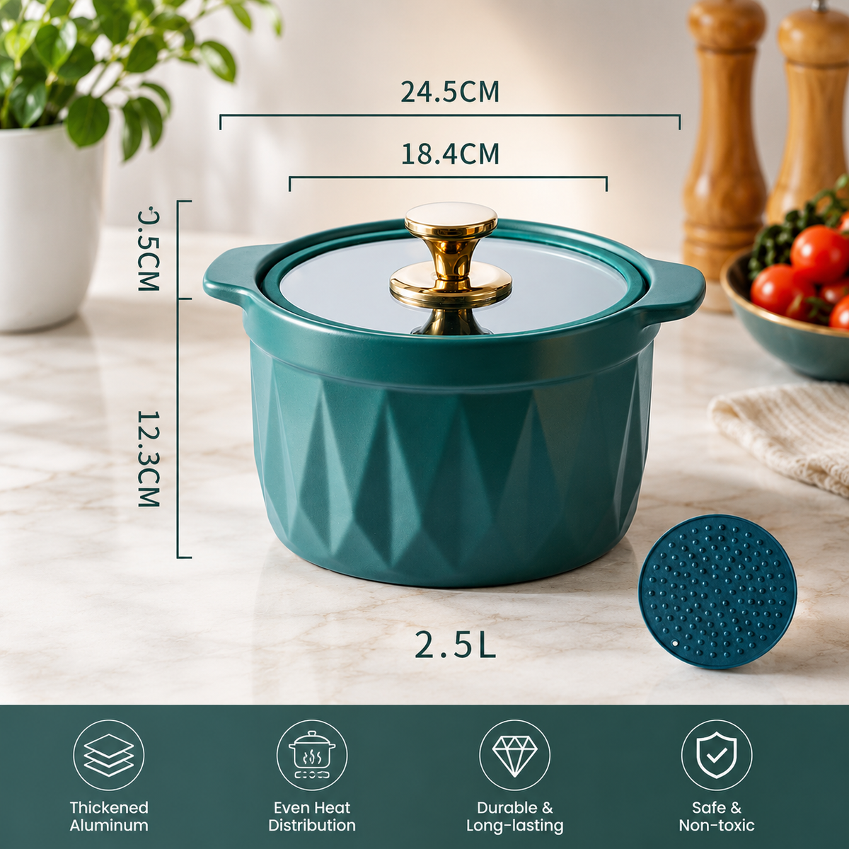 Ceramic Casserole Stew Pot for Cooking