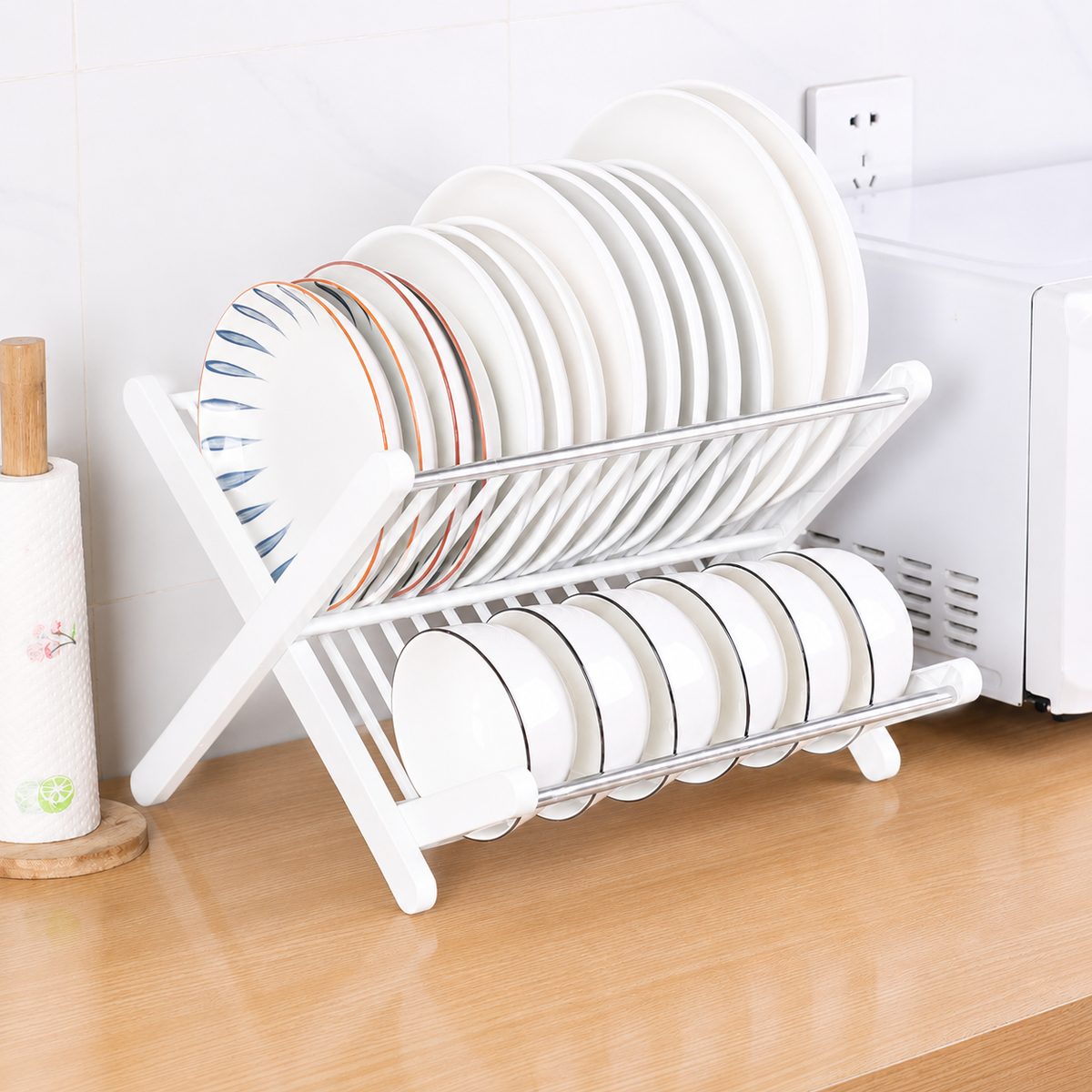 New Folding Kitchen Draining Rack for Utensil Storage