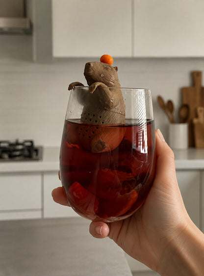 Genuine Fred CAPYBARAHHH Tea Infuser, Cute Capybara Design- For Loose Leaf Tea, Flexible, Easy to Clean Silicone, Fun Gift for Tea Lovers, Clever Kitchen Gadget