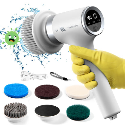 Electric Spin Scrubber for Cleaning Bathroom Cleaning Brush with 5 Replaceable Heads Horsepower Scrubber as Seen on TV Rechargeable Power Scrubbers for Cleaning Kitchen/Toilet/Shower/Window/Tub