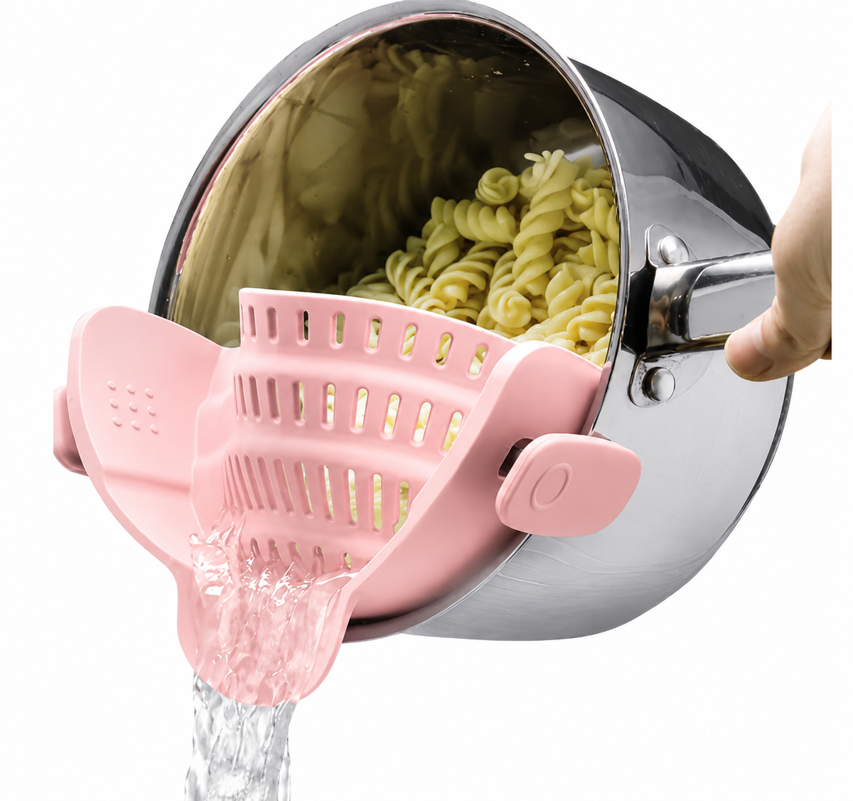 Silicone Sink Strainer Clip – Heat Resistant Pasta Drainer for Pots & Pans
